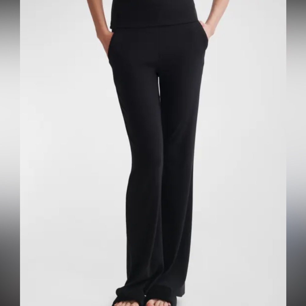 Natasia Ribbed Stretch-Pima Cotton And Modal-Blend Straight-Leg Pants